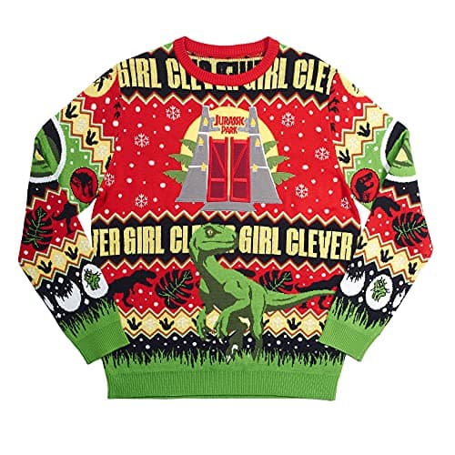 Image of Numskull Official Jurassic Park Unisex Knitted Novelty Christmas Jumper, X-Large