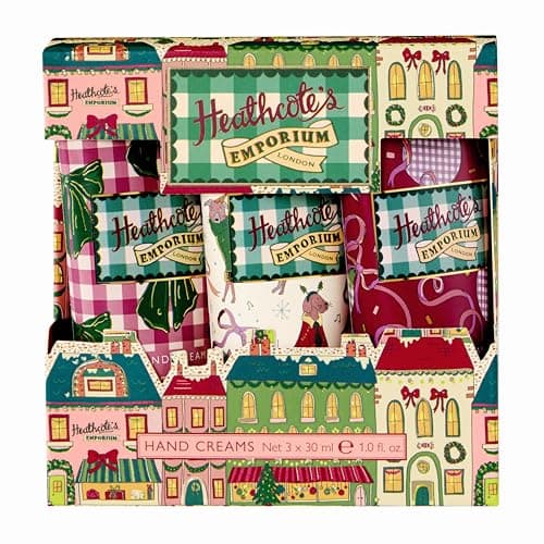 Image of Heathcote & Ivory Hand Creams 3x 30ml, Moisturiser, Festive Fragrance, Shea Butter, Vitamin E, Travel and Pocket Size, Vegan and Cruelty Free, Beauty Gift For Her, Christmas Stocking Filler