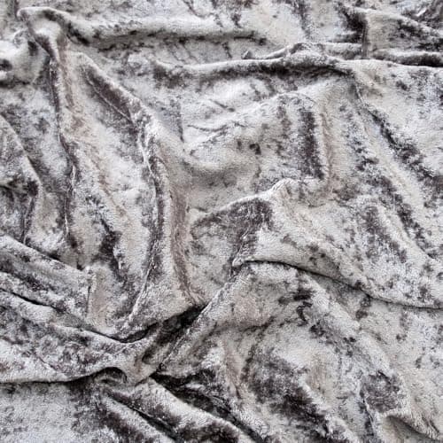 Image of Premium Crushed Velvet Fabric Craft Stretch Velour Material 150cm Wide Steel Grey