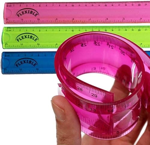 Image of Flexible Ruler 3 Pack - 30cm Translucent Shatterproof Flexi - Kids Back to School Staionary