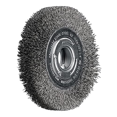 Image of PFERD POS Round Brush Wide Untwisted RBU | Diameter 150 x 25 x Variable Bore Steel Wire Diameter 0.30 | 43701209 - for The Grinding Stand
