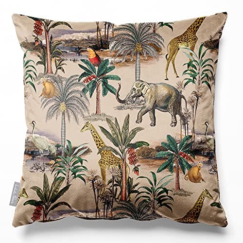 Image of Izabela Peters Eco-Friendly Velvet Cushions - Safari Voyage, Ivory Cream, 45 cm, Chair & Sofa Cushions