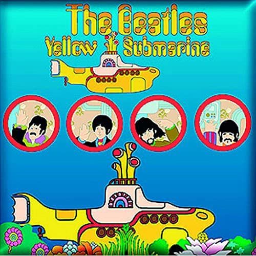 Image of The Beatles Fridge Magnet Yellow Submarine Portholes Official 76mm x 76mm One Size