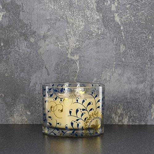 Image of CANDLELIGHT 613878 Bohemian Glass Wax Filled Pot 2 Wick Candle Amber Shea Scent 250g