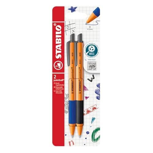 Image of STABILO pointball - Ballpoint Pen - Pack of 2 - Blue, Black