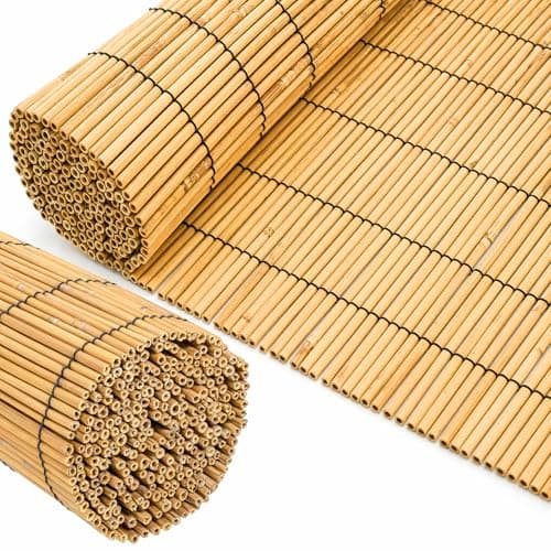 Image of SG Traders Natural Bamboo Reed Fence Screening Roll – Durable Privacy Screen for Garden, Patio, Balcony & Outdoor – Thick, Weatherproof – Easy to Install, Decorative Fencing Panel (1 x 3m)