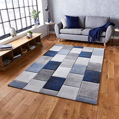 Image of Think Rugs, Brooklyn 21830 Grey/Blue - 160 x 220