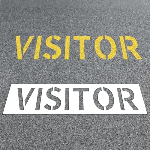 Image of Geelin 16"x 62.2" Visitor Stencil 12" PE Visitor Parking Lot Stencil Large Reusable Curb Pavement Marking Template for Traffic Curb Marking Pavement Sign