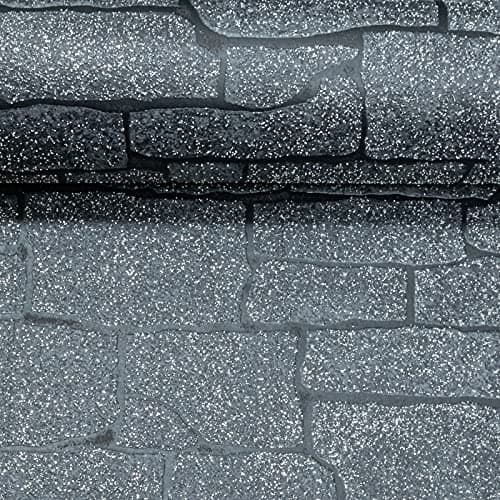 Image of SOPHIE LAURENCE Glitter 3D Brick Wallpaper Black Silver Grey Textured Paste The Wall Thick Wallpaper for TV Walls/Sofa Background Bedroom Kitchen Bathroom Wall Decor