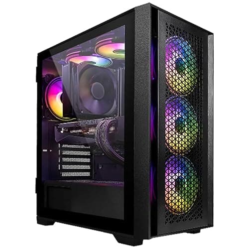 Image of Computek Gaming PC Tower | Intel Core i7-3770 3.90GHz | 16GB RAM | GT730 2GB Graphics Card | 256GB SSD+1TB HDD | 500W 80+ PSU | Black Gaming Case with 6 RGB Fans AirFlow | Wi-Fi | Windows 11.