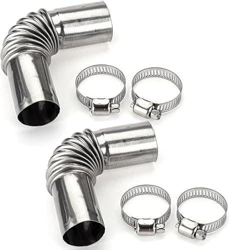 Image of 2 Set Silver Stainless Steel Air Diesel Parking Heater Exhaust Pipe Tube Elbow Connector for Webasto Eberspacher Diesel Boat Heater 13cm Exhaust Pipes and Tips Exhaust and Emissions (24mm)
