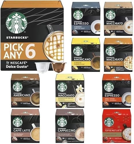 Image of STARBUCKS Coffee Pods by Nescafe Dolce Gusto Pick Any 6 Packs from 7 Blends Including: Latte, Cappuccino, Espresso, Caramel, Grande and Many More