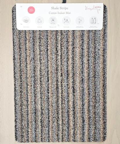Image of Project DIY Amtico Hard-Wearing Indoor Cotton Doormat – Washable Non-Slip Barrier Mat for Hallways, Porches, Kitchens & Entryways Various Designs (Shale Stripe, 500x750mm)