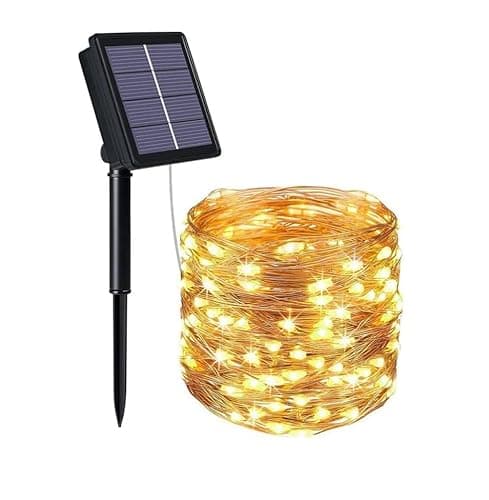 Image of Volunx Solar LED Lights Warm White 20M/65ft 200LED Christmas String Lights Outdoor, 8 Modes, Solar Garden Light Waterproof Copper Wire, Tree Patio, Yard, Party, Wedding, Decor