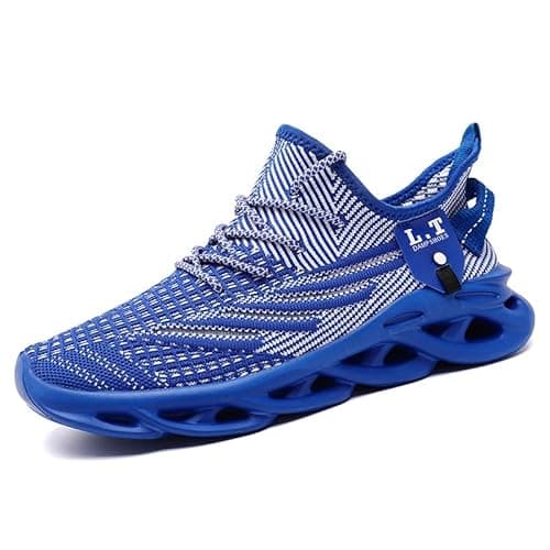 Image of VGPSFN Mens Trainers Running Walking Shoes Sport Outdoor Casual Tennis Gym Hiking Shoes Lightweight Comfortable Fitness Sneakers for Men Fashion Work Athletic Jogging Royal_Blue UK 11.0