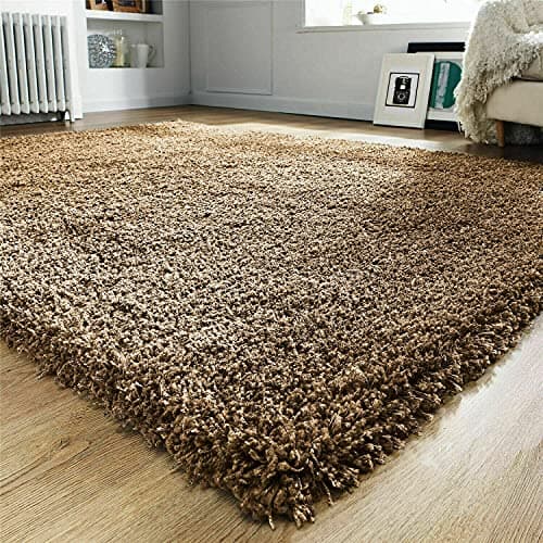 Image of Prime Plus EXTRA THICK HEAVY 5CM PILE SOFT SHAGGY RUGS MODERN AREA RUGS BEDROOM HALL RUGS (Dark Beige, 80 x 150cm)