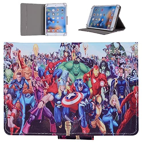 Image of Case for Samsung Galaxy Tab S 10.5 Tablet Models SM-T800 (WiFi), SM-T805, SM-T807 (3G, 4G/LTE & WiFi) Protective Flip Stand up Case for kids boys & girls (Marvel Avengers Union)
