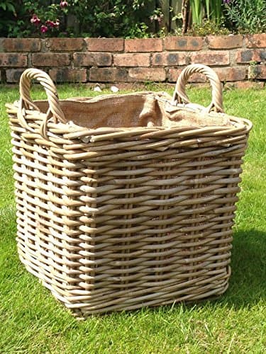 Image of Very Strong Excellent Quality Lined Square Log Basket / Storage Basket