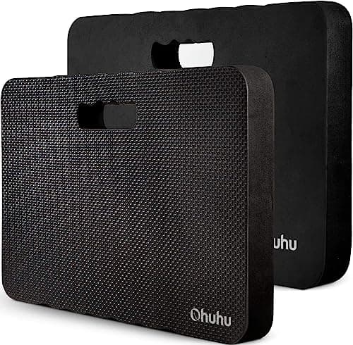 Image of Ohuhu Garden Kneeling Pad 2 Pack, Thick Kneeling Mat Comfortable Kneeling Pads for Gardening, Outdoor, Work, Soft EVA Foam Pad Knee Pads Premium Knee Cushion for Yoga & Bath, Black 42 x 26 x 4 cm