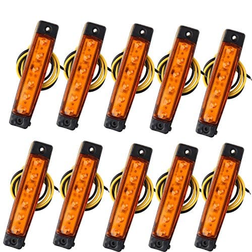 Image of Futheda 10pcs 12V Side Marker Lights 6SMD LED Lamps Front Rear Light Position Indicators for Trailer Truck Caravan Camper Van Lorry Bus Boat Tractor Motor Amber Orange