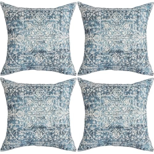 Image of Traziewell Cushion Covers 45x45 cm Set of 4 Pattern Cushion Cases Boho Decorative Pillow Covers for Sofa Couch Living Room 2110