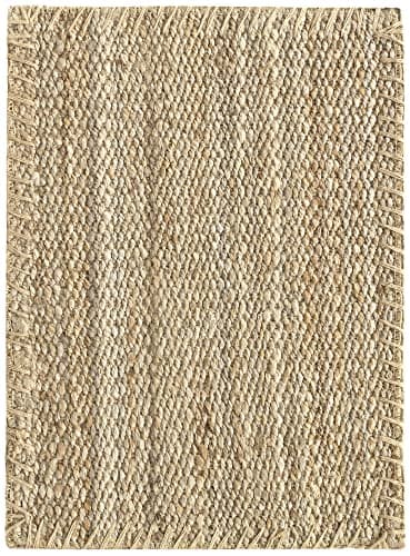 Image of Hamid Granada Jute Rug, 100% Natural Jute Fibre, Hand Woven, Soft and High Strength for Living Room, Dining Room, Bedroom, Hallway Rug, Natural (70 x 50 cm)