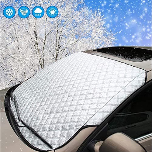 Image of Car Windscreen Cover Sunshades, SMALUCK Car Windshield Cover Sun Shade UV Protective Front Window Cover - Snow Ice Frost Sun UV Dust Water Resistant in all Weather (140x90 cm)