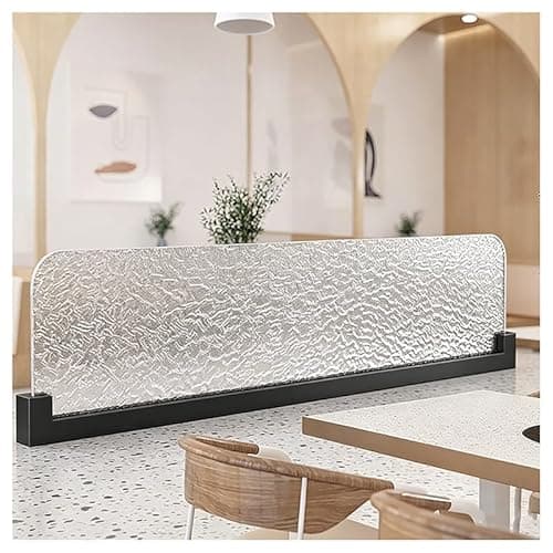 Image of Black Desk Divider Privacy Panel Low Fence Partition for Offices & Libraries Easy Assembly with Stainless Steel Bracket 90x60cm Ideal for Workspaces & Dining Areas