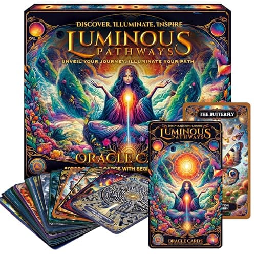 Image of SOL 60pc Luminous Pathways Oracle Card Deck with Beginners Guidebook, Explore Spiritual Discovery, Meditation, Clarity, and Manifestation - [Part of the Pathways Oracle Cards Collection]
