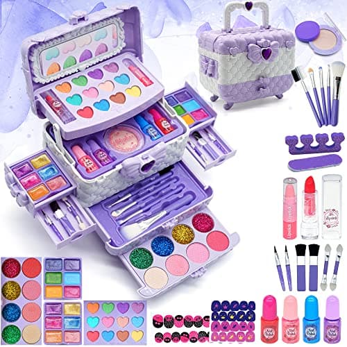 Image of Kids Makeup Sets Girls Toys - unicorn gifts for girls Washable Make Up Starter Kit, Childrens Princess Pretend Play Games kids Toys Presents, Little Girl Birthday Gifts Set For Age 4-12 Year Old