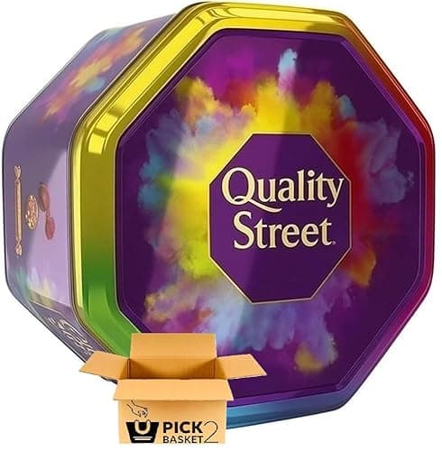 Image of Quality Street Chocolate Tin 2kg Large Sharing Tub, Assorted Wrapped Chocolates for Easter, Christmas, Parties & Gifting By Red Rainbow
