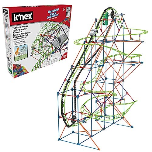 Image of Basic Fun K'NEX | Typhoon Frenzy Roller Coaster | 2-in-1 Model Construction Set for Boys and Girls, 19 Foot Toy, 640 Piece Kids Building Set for Children Ages 9 51438