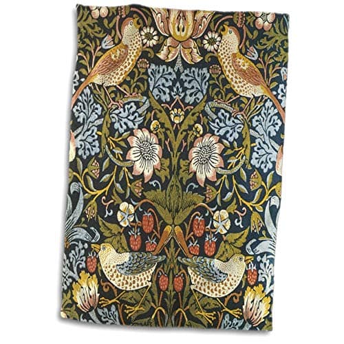Image of Hand Towels 40x70cm, William Morris Strawberry Thief Pattern Sports Towel Ultra Lightweight Salon Towel Premium Washcloths For Beach Gym