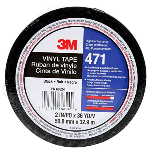 Image of 3M Vinyl Tape 471, 50 mm x 33 m, Black (Pack of 1)