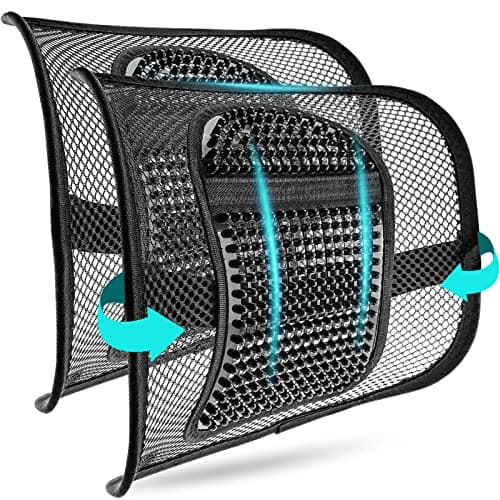 Image of m zimoon 2 Pack Mesh Back Support, Mesh Lumbar Support Cushion Air Flow Chair Back Support with Elastic Strap Back Rest for Home Office Chair Car Seat Back Pain Relief