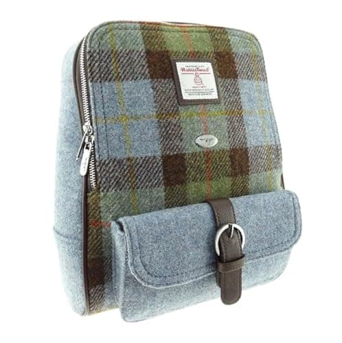 Image of Kilts Wi Hae Harris Tweed Brown Green McLeod Tartan Check Naver Large Backpack