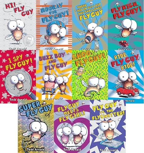 Image of Fly Guy Complete Collection Series Set Books 1-11 (#1 Hi! Fly Guy, #2 Super Fly Guy, #3 Shoo, Fly Guy!, #4 There Was an Old Lady Who Swallowed a Fly Guy, #5 Fly High, Fly Guy!, #6 Hooray For Fly Guy,