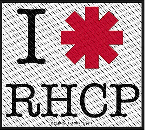Image of rz Red Hot Chili Peppers I Love RHCP 100mm x 90mm sew-on cloth patch