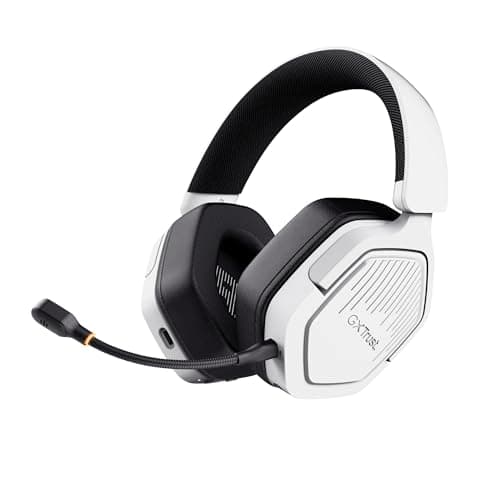 Image of GXTrust Trust GXT 1493W Ravox Wireless Gaming Headset Bluetooth + 2.4 GHz for PS5 PS4 Switch PC Mobile, 50mm Drivers, 70hr Battery, Low Latency Over Ear Wireless Headphones with Microphone, White