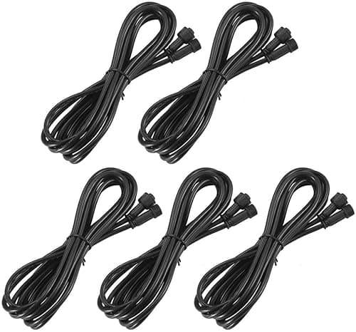 Image of INDARUN 5 pcs 2 pins 1m Extension Cord for Outdoor led decking Light for Warm White/Cool White