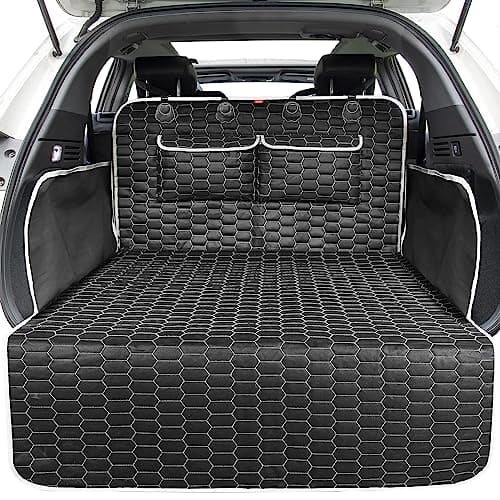Image of Oasser Car Boot Liner 4-layer Non-slip Waterproof Washable Fabric Car Boot Protector with Bumper Cover Fits Most Cars Unique Pattern Design Durable and Thick Weight 1.6KG