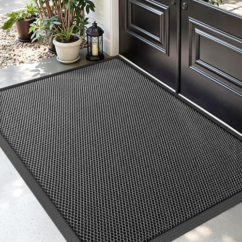 Image of DEXI Door Mat 90 x 150 cm, Non-slip Dirt Trapper Doormats Outside, Quick-Dry & Heavy-Duty Outdoor Floor Mats for Entrance, Patio, Garden, Dark Grey