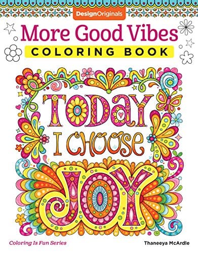 Image of More Good Vibes Coloring Book (Coloring is Fun) (Design Originals) 32 Beginner-Friendly Uplifting & Creative Art Activities on High-Quality Extra-Thick Perforated Paper that Resists Bleed Through