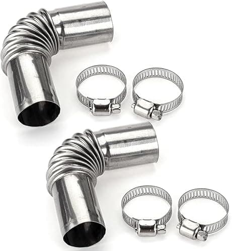 Image of Air Diesel Parking Heater Exhaust Pipe, 24mm Stainless Steel Elbow Connector, Fits 13cm Exhaust Tubes and Tips for Marine Boat Systems