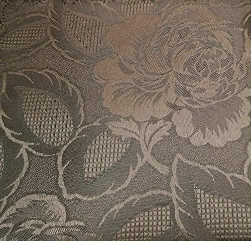 Image of Diana Cowpe Large Table Cloth Set *175cm x 275cm OVAL* + 8 Matching Napkins | PERFECT FOR CHRISTMAS & OTHER OCCASIONS | Elegant Damask Rose Design | Banquet/Dinner Parties | MANY COLOURS (Chocolate)