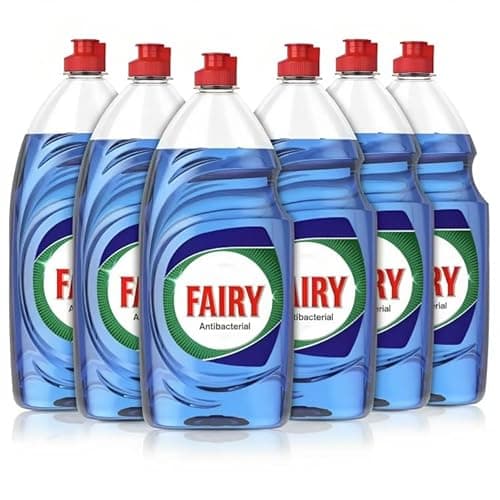 Image of Fairy Platinum Ecalyptus Antibacterial Washing Up Dishwashing Soap Liquid - Lasts 50% Longer - New And Improved Formula - (6x870ml)