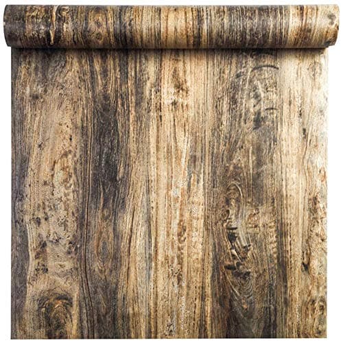 Image of Self Adhesive Vinyl Film Retro Wood Look Furniture Sticker Paper Wallpaper for Kitchen Cabinets Shelves Cupboard Table Desk Countertop Walls Furniture Crafts Removable Waterproof 40CMX2.5M