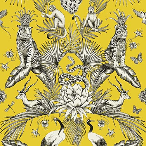 Image of Belgravia 2001 Menagerie Animal Luxe Wallpaper Yellow