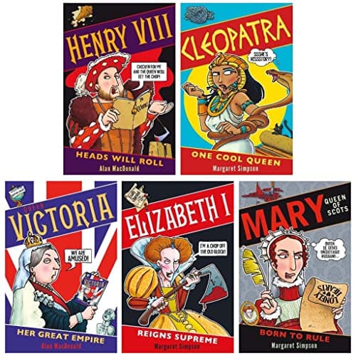 Image of Dead Famous Series 5 Books Set (Mary Queen of Scots: Born to Rule, Elizabeth I: Reigns Supreme, Cleopatra: One Cool Queen, Henry VIII: Heads Will Roll & Queen Victoria: Her Great Empire)