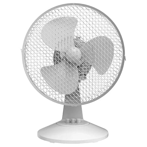 Image of 9 Inch Oscillating Desk Fan, White, 2 Speed Settings, Compact Table Fan